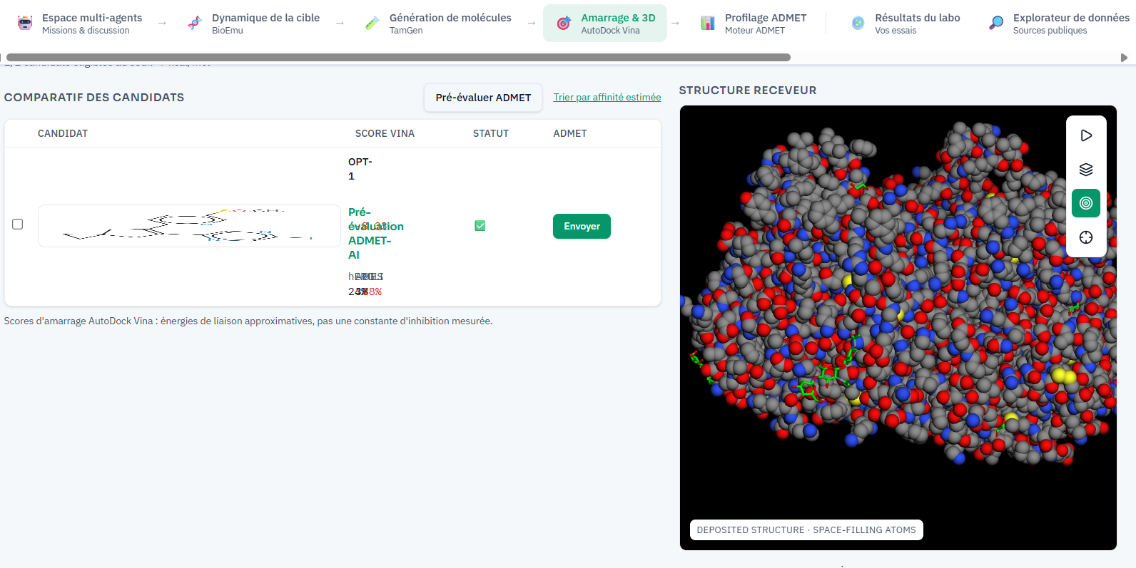 CureIQ Labs docking comparison and receptor structure